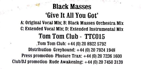 Black Masses - Give It All U Got