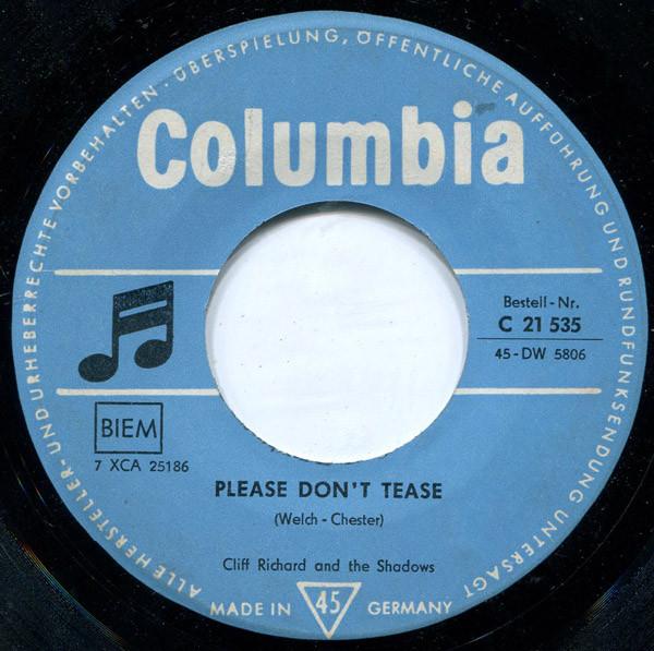 Cliff Richard & The Shadows - Please Don't Tease / Where Is My Heart