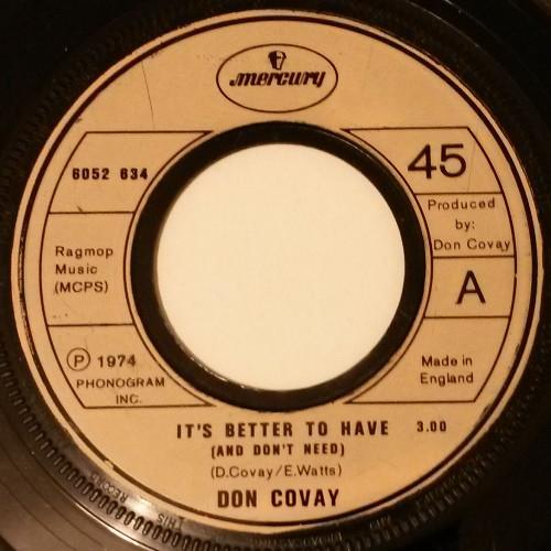 Don Covay - It's Better To Have (And Don't Need)