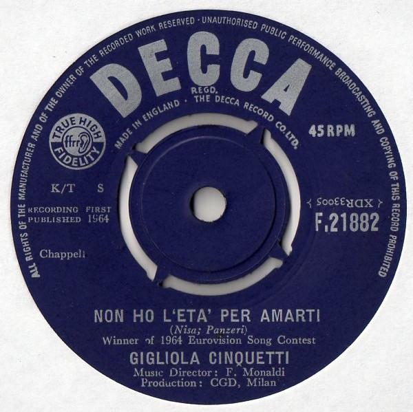 Gigliola Cinquetti - Non Ho L'Eta' Per Amarti