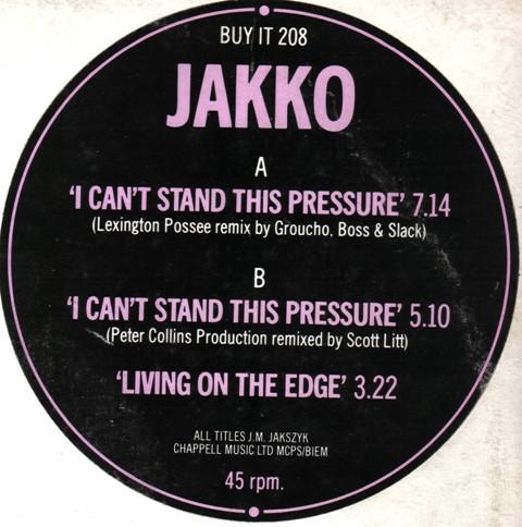 Jakko - I Can't Stand This Pressure