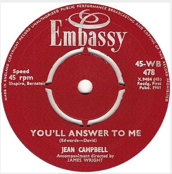Jean Campbell, James Wright & His Orchestra - You'll Answer To Me / Sucu Sucu