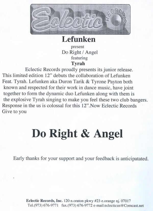 Lefunken, Tyrah - Do Right / Angel