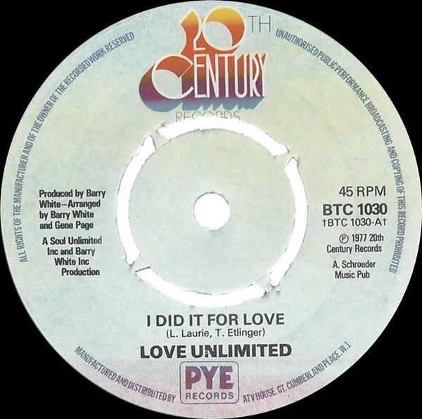 Love Unlimited - I Did It For Love
