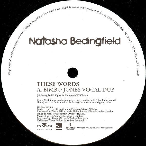 Natasha Bedingfield - These Words (Bimbo Jones Mixes)