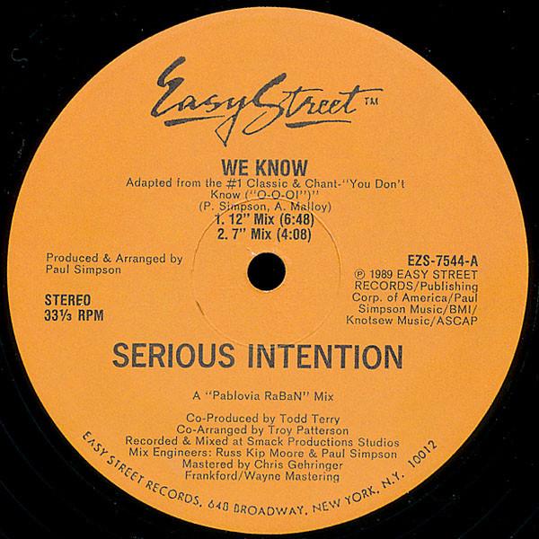 Serious Intention - We Know