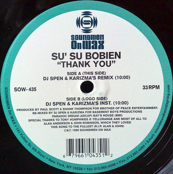 Su Su Bobien - Thank You (DJ Spen & Karizma Remixes)