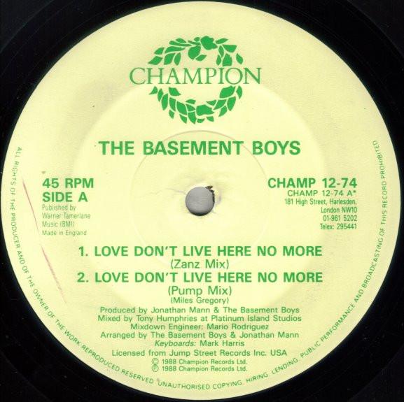The Basement Boys - Love Don't Live Here No More