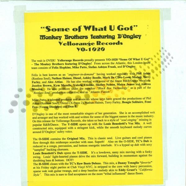 The Monkey Brothers, D'Ongley - Some Of What U Got