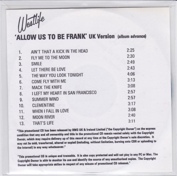 Westlife - Allow Us To Be Frank (UK Version) (Album Advance)